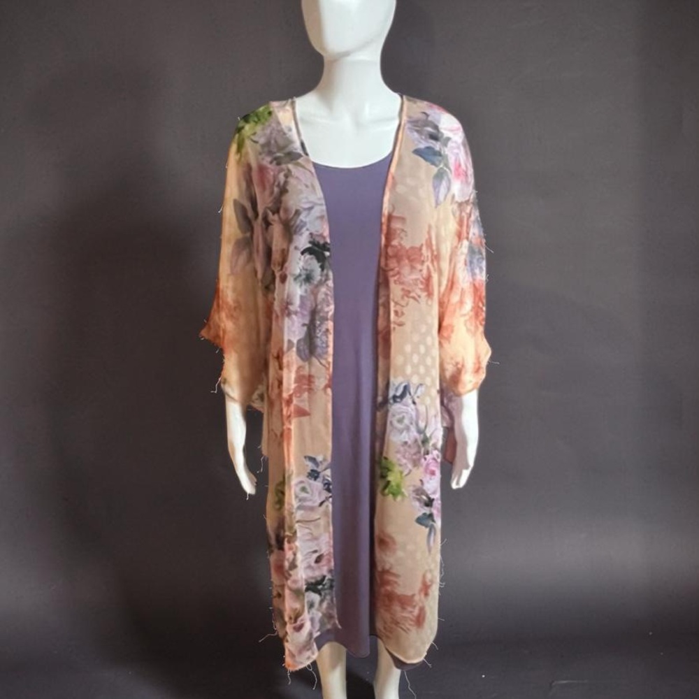 Serengeti Floral Dress with Matching Kimono – Size M – Perfect for Easter